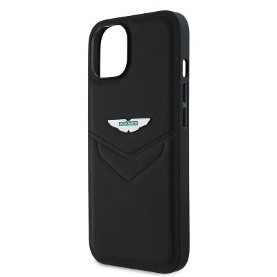 Apple iPhone 15 Case Aston Martin Original Licensed Victory Design PU Leather Metal Logo Cover - 7