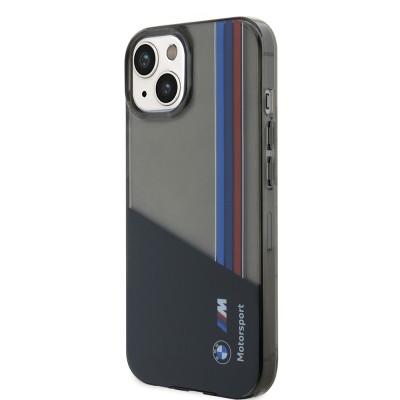 Apple iPhone 15 Case BMW Original Licensed Semi-Transparent M Design Striped Cover - 3