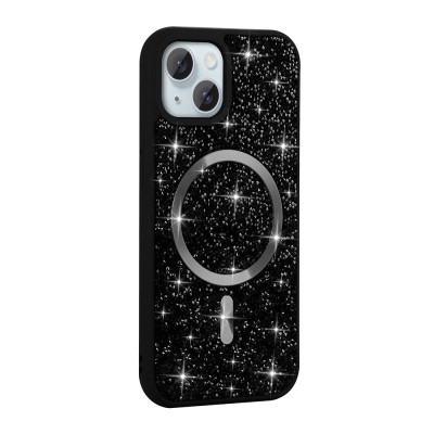 Apple iPhone 15 Case Diamond Design Magsafe Charging Feature Zore Mosaic Silicone Cover - 1