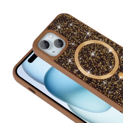 Apple iPhone 15 Case Diamond Design Magsafe Charging Feature Zore Mosaic Silicone Cover - 9