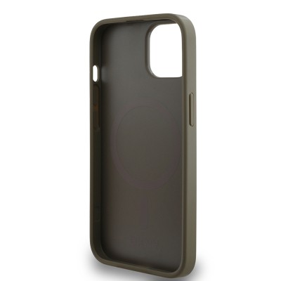 Apple iPhone 15 Case DKNY Original Licensed Magsafe Charging Feature 3D Written Grid Pattern Cover - 16