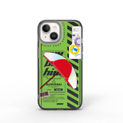 Apple iPhone 15 Case Double Layer Patterned Wiwu Summer Series Cover - Wiwu