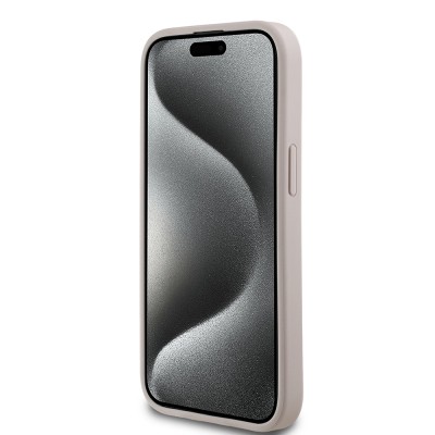 Apple iPhone 15 Case Guess Original Licensed M-safe Charging Feature Text Logo Circle Classic Cover - 22