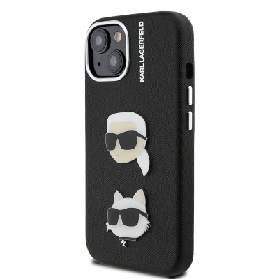 Apple iPhone 15 Case Karl Lagerfeld Original Licensed K&C Heads Pins Cover - 3