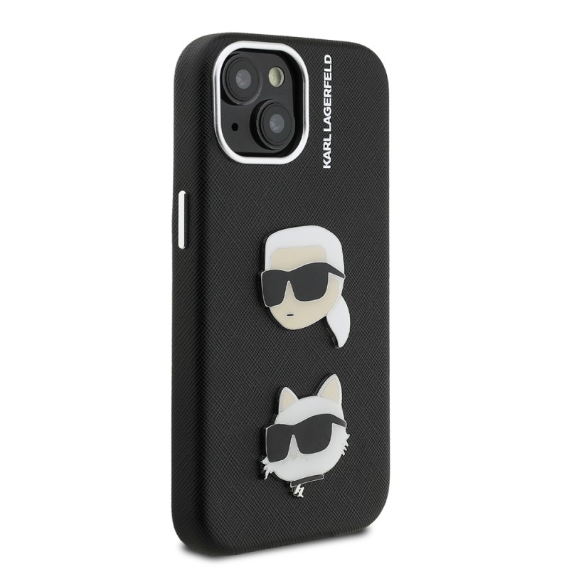 Apple iPhone 15 Case Karl Lagerfeld Original Licensed K&C Heads Pins Cover - 5