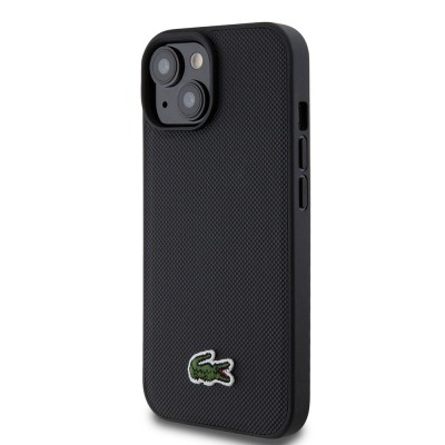 Apple iPhone 15 Case Lacoste Original Licensed PU Pique Patterned Back Surface Iconic Crocodile Woven Logo Cover + Type-C Cable 1.5m - 3