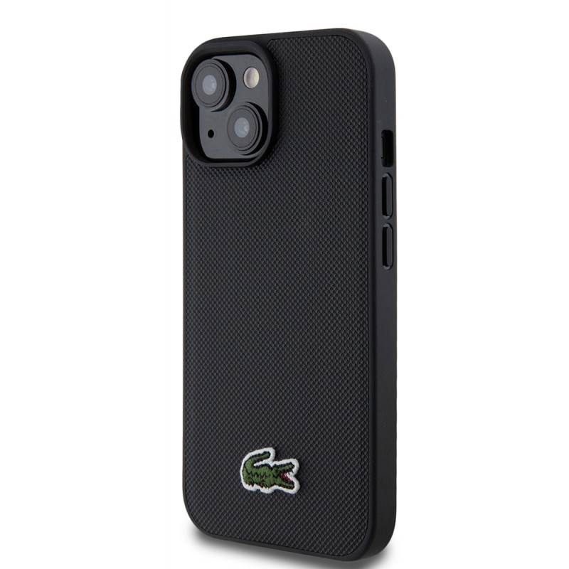 Apple iPhone 15 Case Lacoste Original Licensed PU Pique Patterned Back Surface Iconic Crocodile Woven Logo Cover + Type-C Cable 1.5m - 3