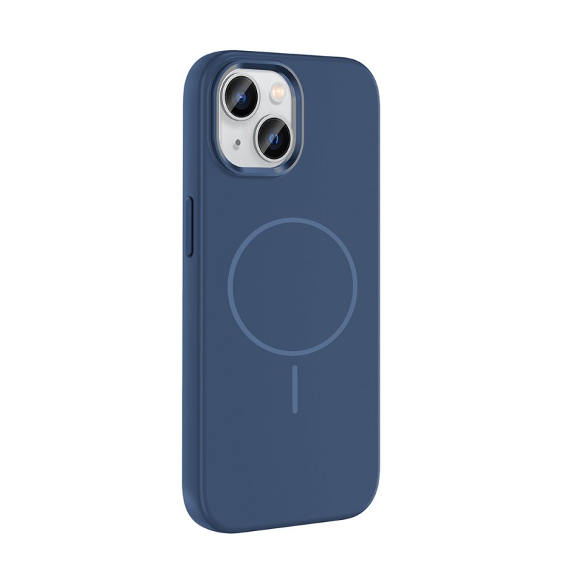 Apple iPhone 15 Case M-Safe Charging Enabled Metal Camera Frame Zore Edi Silicone Cover - 9