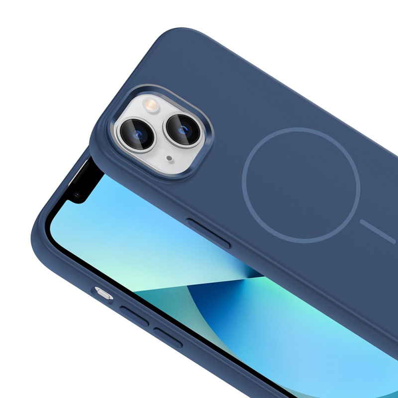 Apple iPhone 15 Case M-Safe Charging Enabled Metal Camera Frame Zore Edi Silicone Cover - 15