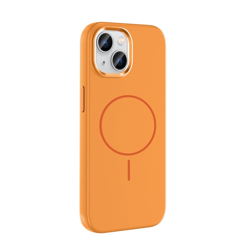 Apple iPhone 15 Case M-Safe Charging Enabled Metal Camera Frame Zore Edi Silicone Cover - 10