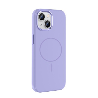 Apple iPhone 15 Case M-Safe Charging Enabled Metal Camera Frame Zore Edi Silicone Cover - 11