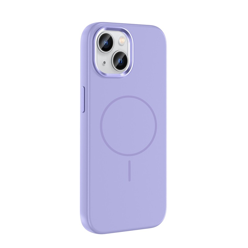 Apple iPhone 15 Case M-Safe Charging Enabled Metal Camera Frame Zore Edi Silicone Cover - 11