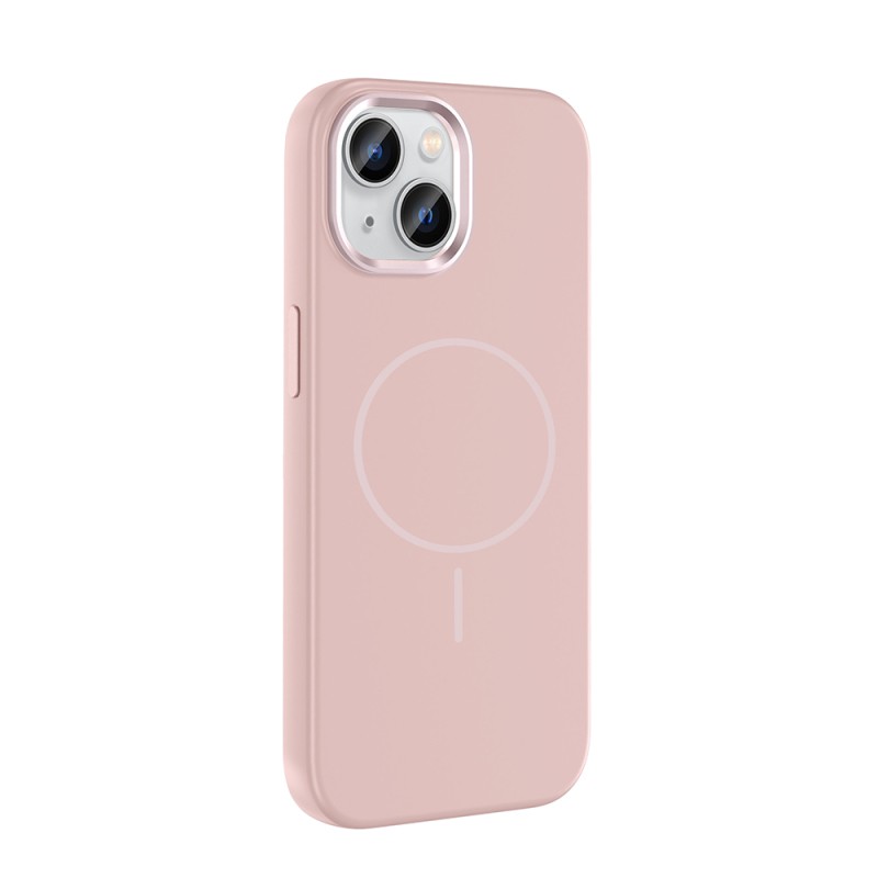 Apple iPhone 15 Case M-Safe Charging Enabled Metal Camera Frame Zore Edi Silicone Cover - 12