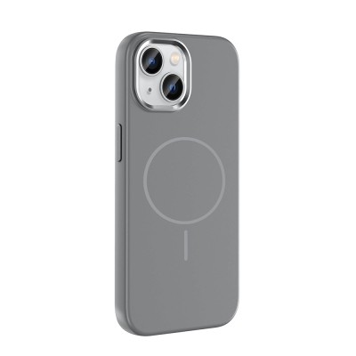 Apple iPhone 15 Case M-Safe Charging Enabled Metal Camera Frame Zore Edi Silicone Cover - 13