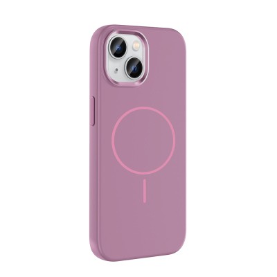 Apple iPhone 15 Case M-Safe Charging Enabled Metal Camera Frame Zore Edi Silicone Cover - 14