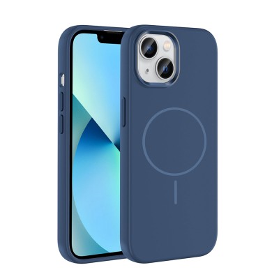 Apple iPhone 15 Case M-Safe Charging Enabled Metal Camera Frame Zore Edi Silicone Cover - 3