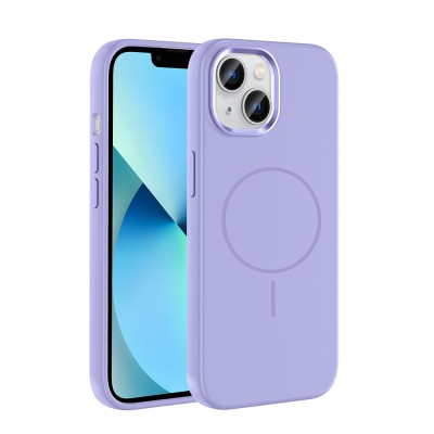 Apple iPhone 15 Case M-Safe Charging Enabled Metal Camera Frame Zore Edi Silicone Cover - 5