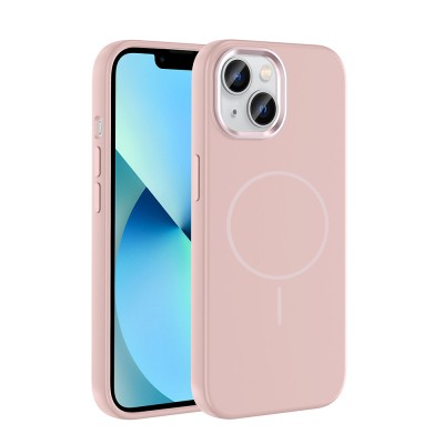 Apple iPhone 15 Case M-Safe Charging Enabled Metal Camera Frame Zore Edi Silicone Cover - 7