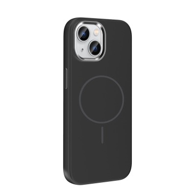 Apple iPhone 15 Case M-Safe Charging Enabled Metal Camera Frame Zore Edi Silicone Cover - 22