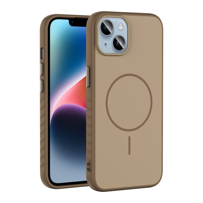 Apple iPhone 15 Case M-safe Charging Enabled Zore Tea Cover - Zore