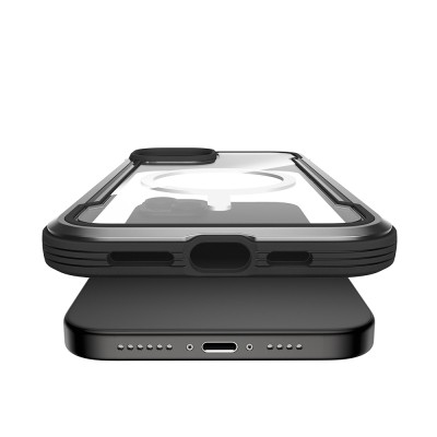 Apple iPhone 15 Case Magsafe Charging Feature Airbag Raptic Shield Series Transparent Back Surface Cover - 19