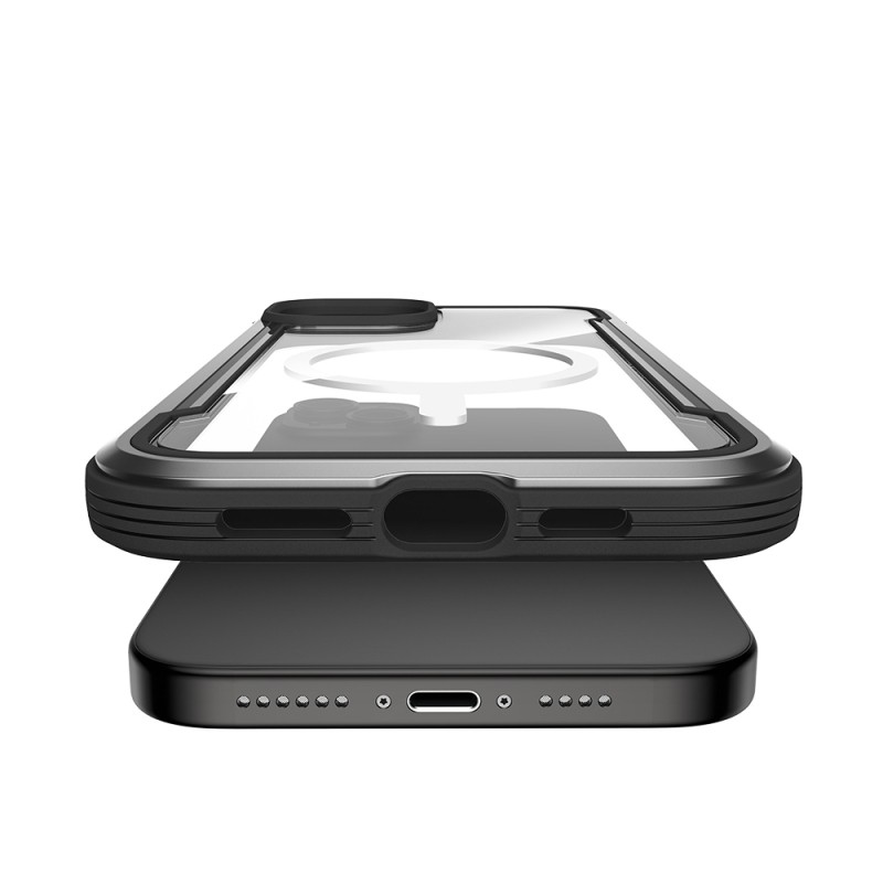 Apple iPhone 15 Case Magsafe Charging Feature Airbag Raptic Shield Series Transparent Back Surface Cover - 19