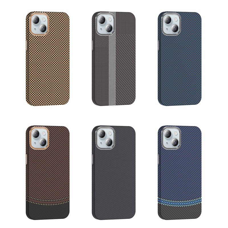 Apple iPhone 15 Case Magsafe Charging Feature Carbon Fiber Look Zore Gros Cover - 20