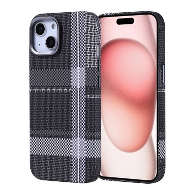Apple iPhone 15 Case Magsafe Charging Feature Carbon Fiber Look Zore Nekst Cover - 3