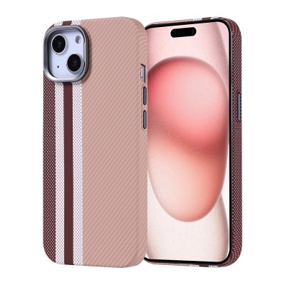 Apple iPhone 15 Case Magsafe Charging Feature Carbon Fiber Look Zore Nekst Cover - 5