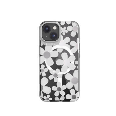 Apple iPhone 15 Case Magsafe Charging Feature Double IMD Printed Licensed Switcheasy Artist-M Fleur Cover - Switcheasy