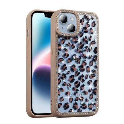 Apple iPhone 15 Case Stone and Glitter Design Zore Azra Cover - 1