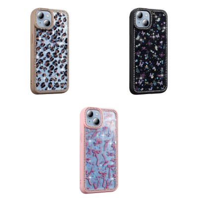 Apple iPhone 15 Case Stone and Glitter Design Zore Azra Cover - 11