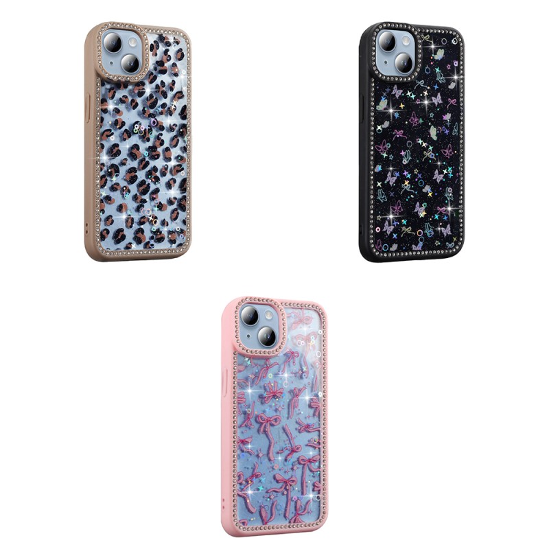 Apple iPhone 15 Case Stone and Glitter Design Zore Azra Cover - 11