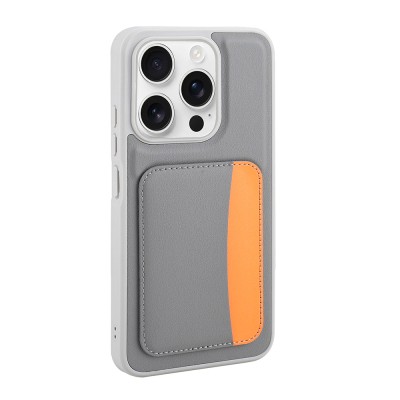 Apple iPhone 15 Case with Card Holder Zore X-Card Silicone Cover - 7