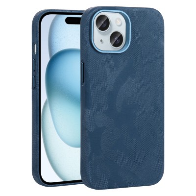Apple iPhone 15 Case with M-Safe Charging Feature, Camouflage Design, Zore Sera Hard PC Cover - 3