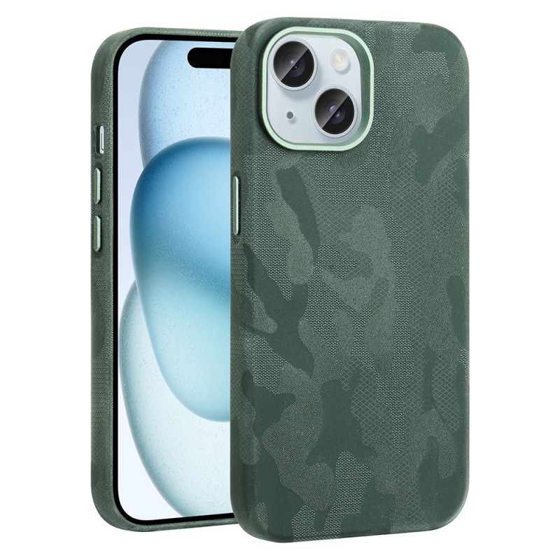 Apple iPhone 15 Case with M-Safe Charging Feature, Camouflage Design, Zore Sera Hard PC Cover - 2
