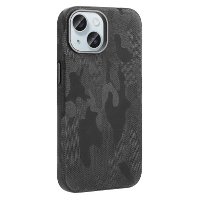 Apple iPhone 15 Case with M-Safe Charging Feature, Camouflage Design, Zore Sera Hard PC Cover - 8