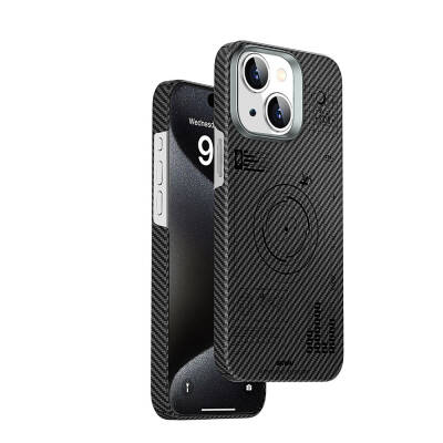 Apple iPhone 15 Case Wiwu KJZ-017 Carbon Fiber 600D Explore Kevlar Cover - Wiwu