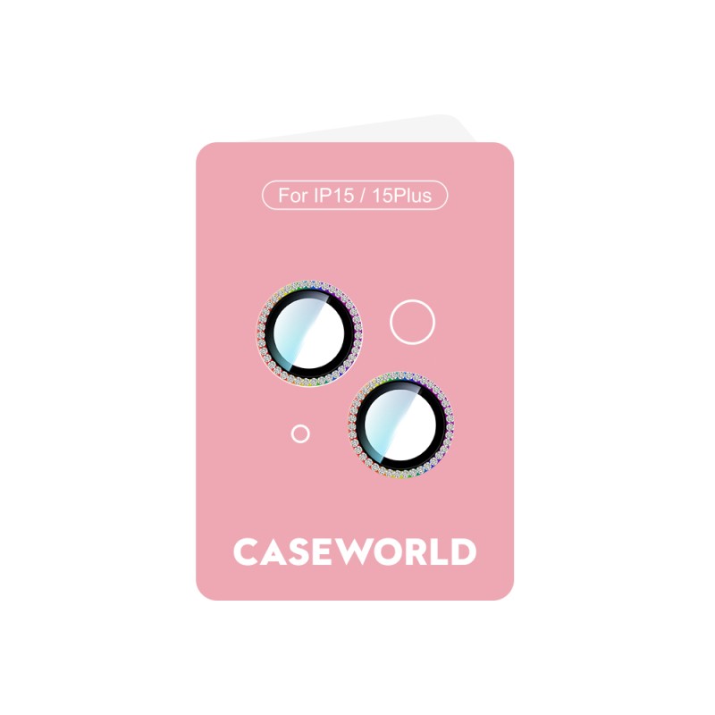 Apple iPhone 15 CaseWorld Alloy Sparkling Diamond Serisi Taşlı Lens Koruyucu - 10