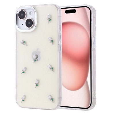 Apple iPhone 15 Kılıf Airbag Tasarımlı Simli Şeffaf Zore Kutup Kapak - 5