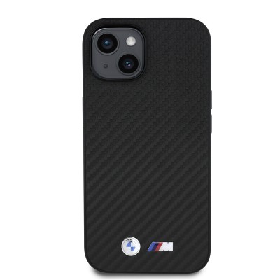 Apple iPhone 15 Kılıf BMW Orjinal Lisanslı Karbon Fiber Tasarımlı ve Metal Logolu PU Deri Kapak - 4