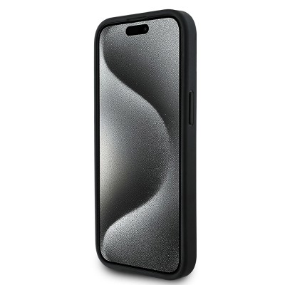 Apple iPhone 15 Kılıf BMW Orjinal Lisanslı Karbon Fiber Tasarımlı ve Metal Logolu PU Deri Kapak - 6
