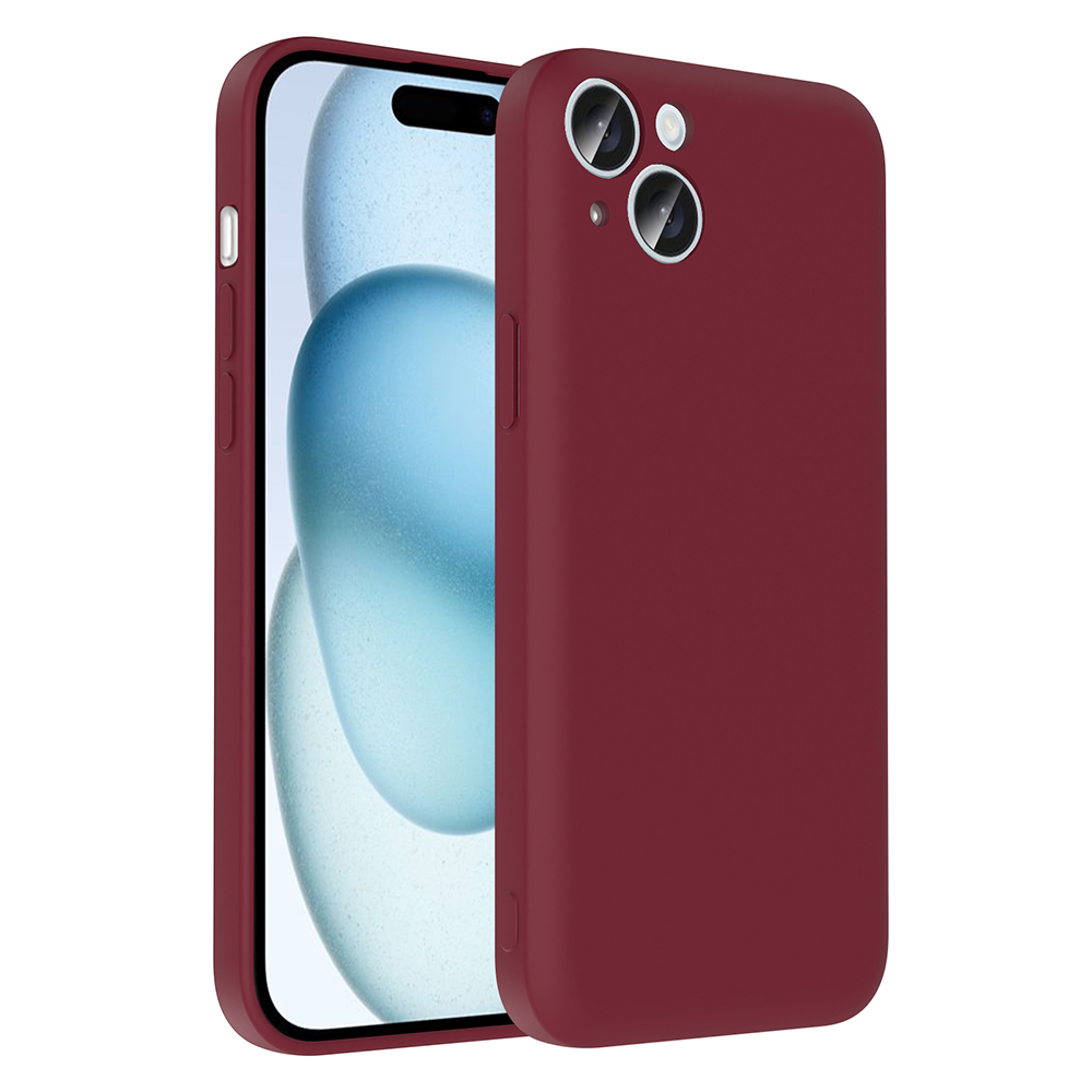 iPhone 15 Kılıf Kamera Korumalı Kartlık Hazneli NXXA Vitra Kapak - Mürdüm
