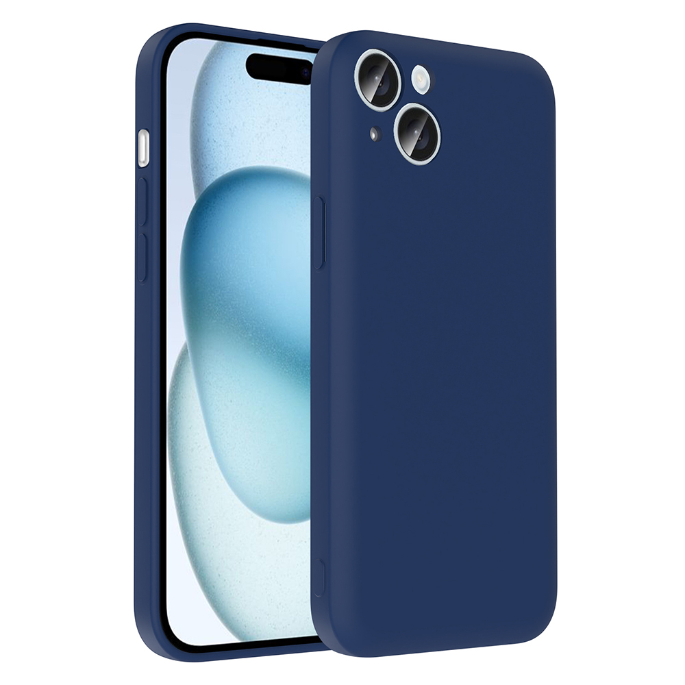 iPhone 15 Kılıf Kamera Korumalı Kartlık Hazneli NXXA Vitra Kapak - Lacivert