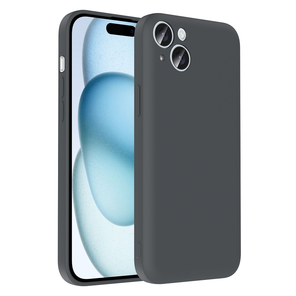 iPhone 15 Kılıf Kamera Korumalı Kartlık Hazneli NXXA Vitra Kapak - Gri