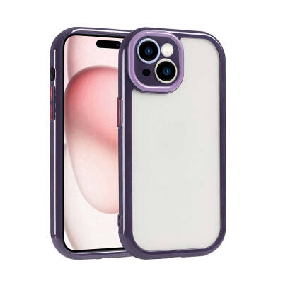 Apple iPhone 15 Kılıf Kamera Korumalı Renkli Kenar ve Çerçeve Tasarımlı Zore Vitamin Kapak - Zore