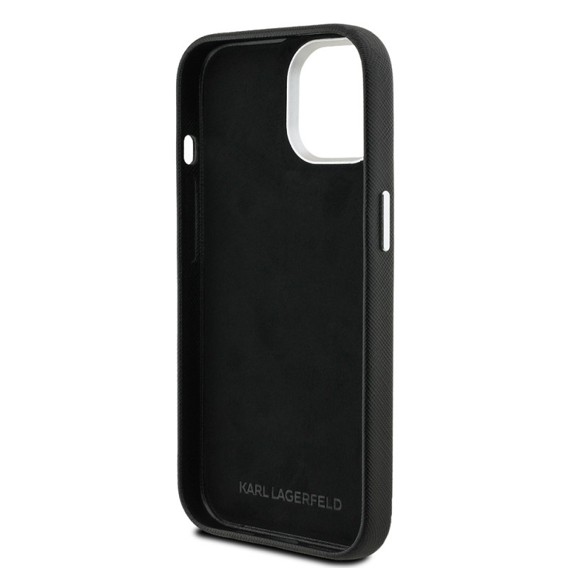 Apple iPhone 15 Kılıf Karl Lagerfeld Orjinal Lisanslı K&C Heads Pin Kapak - 8