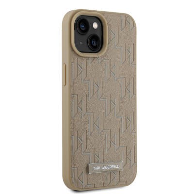 Apple iPhone 15 Kılıf Karl Lagerfeld Orjinal Lisanslı M-safe Şarj Özellikli KL Yazılı Hot Stamp Kapak - 8