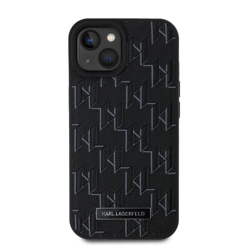 Apple iPhone 15 Kılıf Karl Lagerfeld Orjinal Lisanslı M-safe Şarj Özellikli KL Yazılı Hot Stamp Kapak - 7