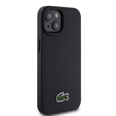 Apple iPhone 15 Kılıf Lacoste Orjinal Lisanslı PU Pike Desenli Arka Yüzey İkonik Timsah Dokuma Logolu Kapak + Type-C Kablo 1.5m - 4